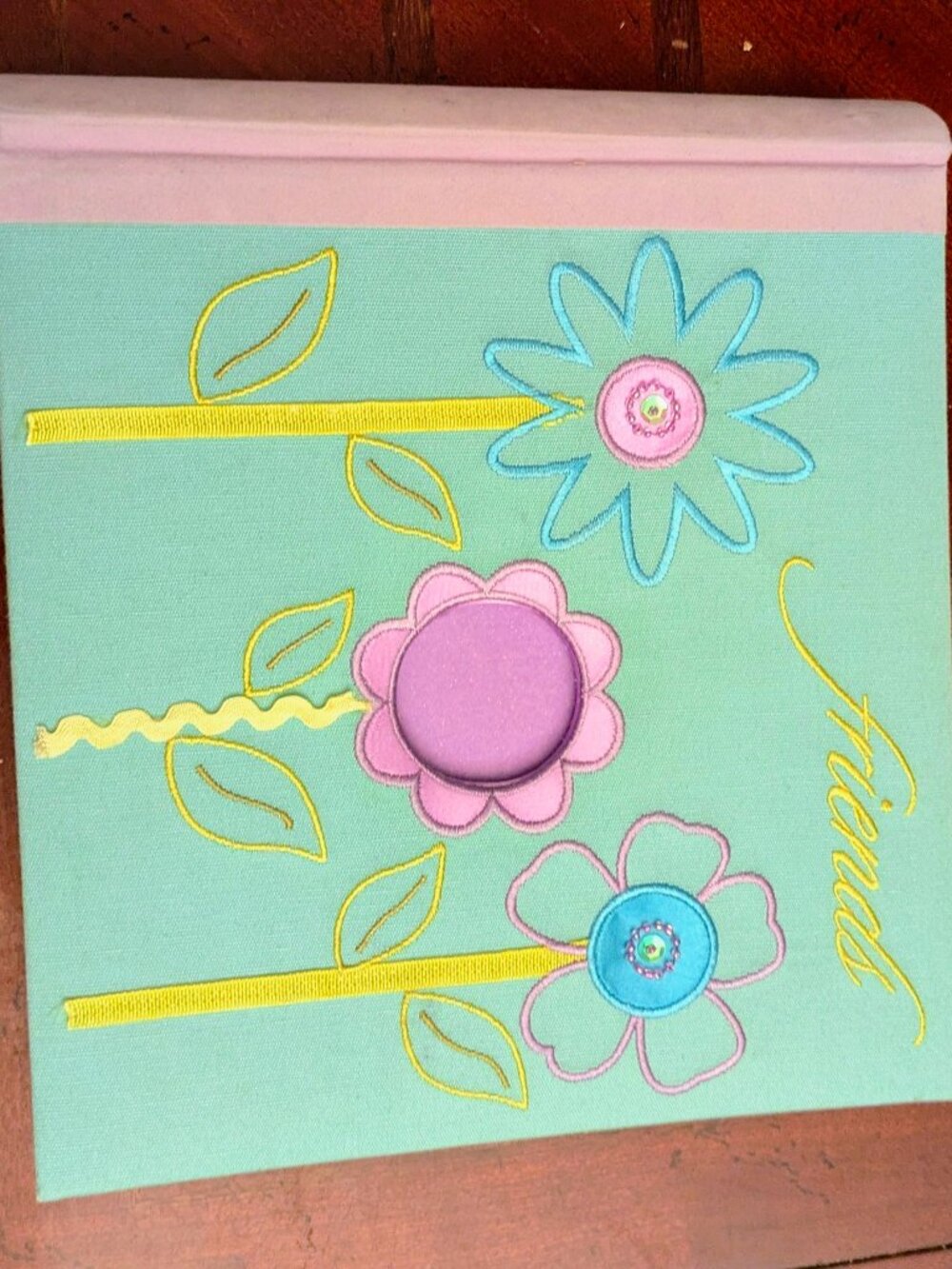 Vintage 2006 New View "Friends" Floral Embroidered Photo Album (Holds 200 4x6)